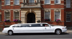 Select Limos 8 passenger white limousine