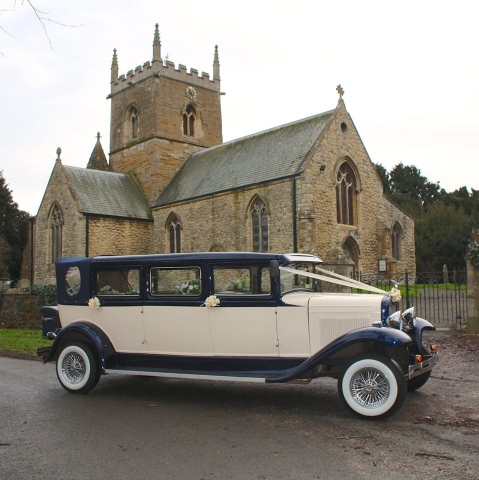 Select limos Harvey our 1930’s style 7 passenger vintage style wedding car